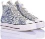 Converse Aangepaste Platform Sneakers Zilver Lichtblauw Multicolor Dames - Thumbnail 2