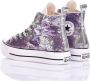 Converse Aangepaste Zilver Violet Platform Sneakers Multicolor Dames - Thumbnail 2