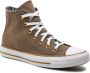 Converse Taupe Herringbone High Top Sneakers Beige Dames - Thumbnail 6