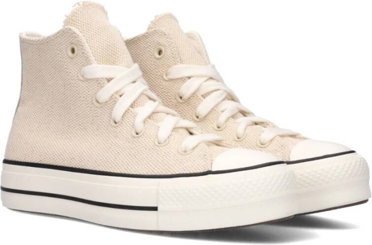 Converse Beige Hoge Sneaker met Plateauzool Beige Dames