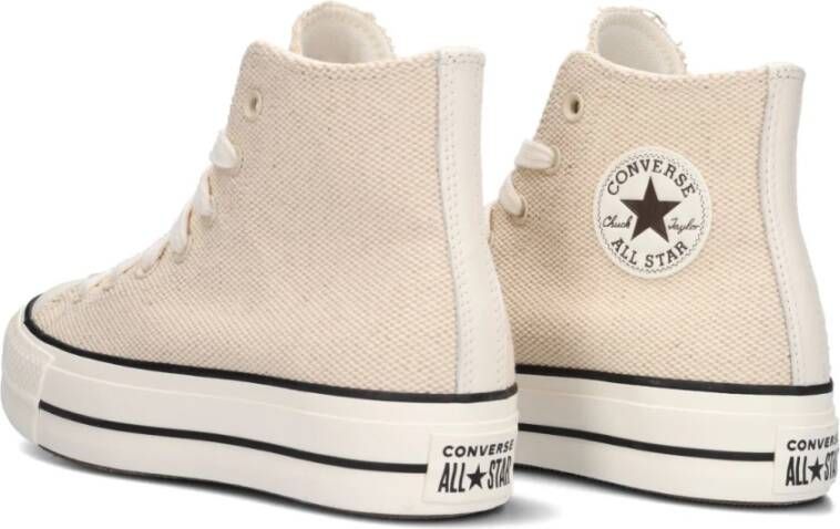 Converse Beige Hoge Sneaker met Plateauzool Beige Dames