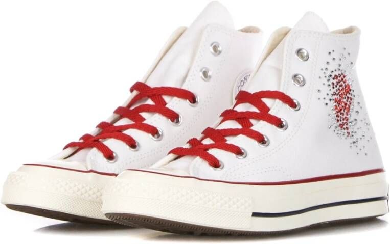 Converse Canvas High-Top Sneaker met Hart Glitter White Dames