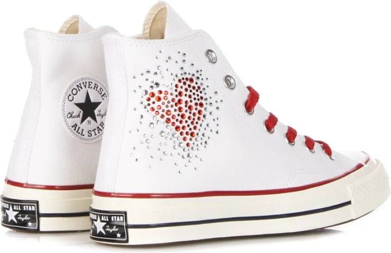 Converse Canvas High-Top Sneaker met Hart Glitter White Dames