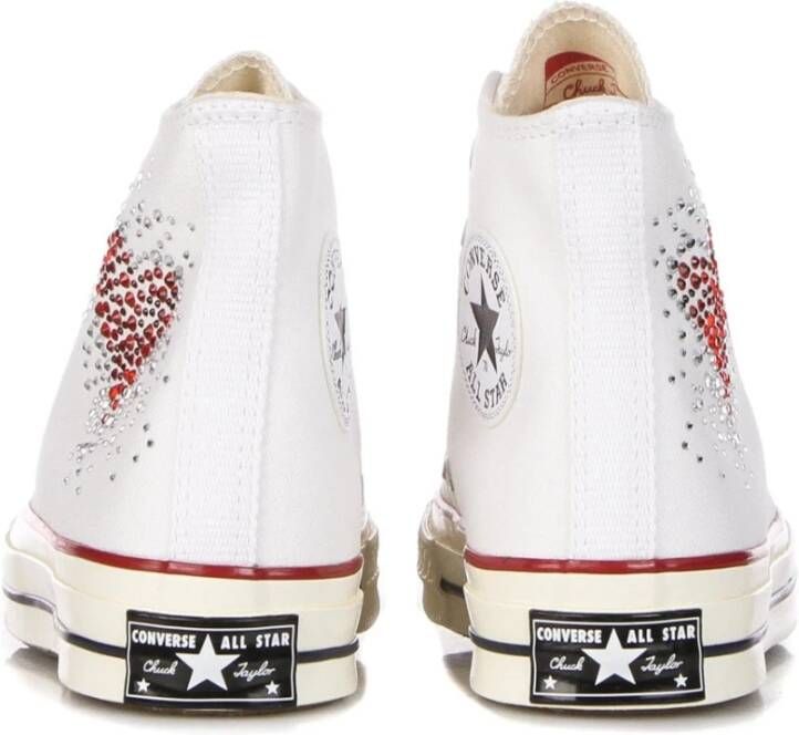 Converse Canvas High-Top Sneaker met Hart Glitter White Dames