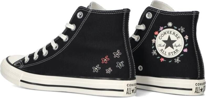 Converse Canvas Hoge Sneakers Bloemenprint Black Dames