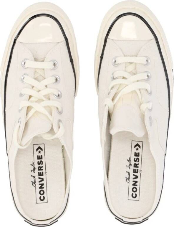 Converse Canvas Mule Sneakers met Vetersluiting Beige Dames