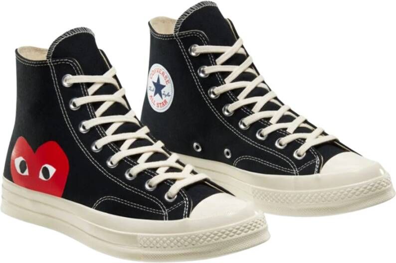 Comme des Garçons Play Zwarte Canvas Chuck Taylor 70 High-Top Sneakers Zwart Unisex