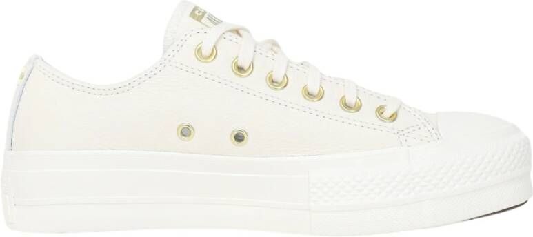 Converse Gouden Platform Sneakers Chuck Taylor All Star White Dames