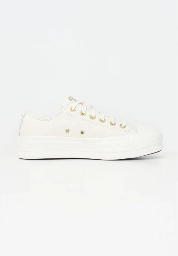 Converse Gouden Platform Sneakers Chuck Taylor All Star White Dames