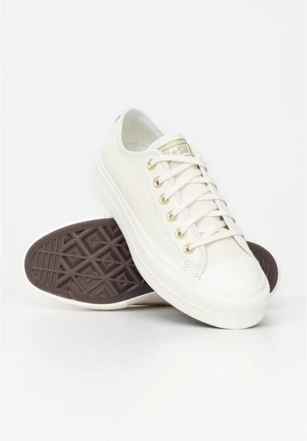 Converse Gouden Platform Sneakers Chuck Taylor All Star White Dames