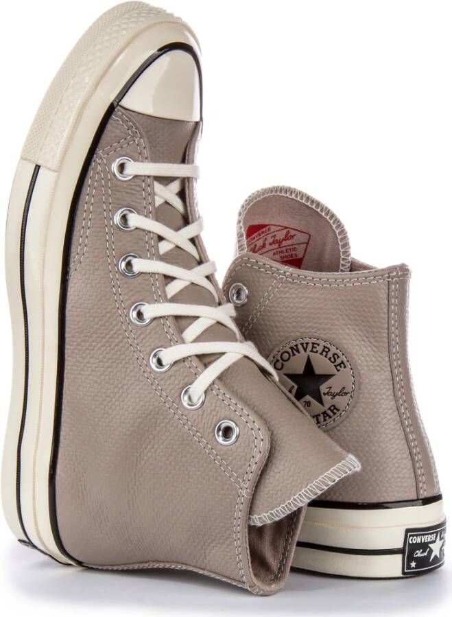 Converse Grijze Leren Hi-Top Sneakers Gray Dames