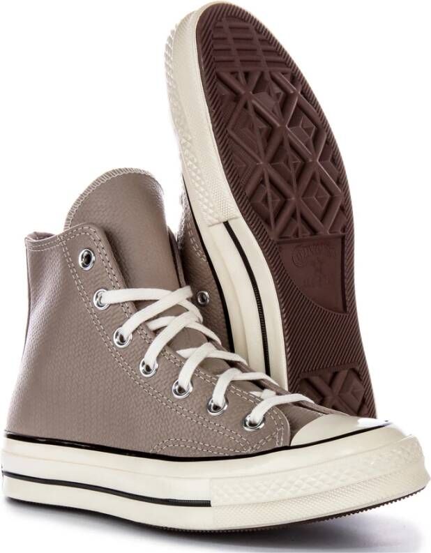 Converse Grijze Leren Hi-Top Sneakers Gray Dames