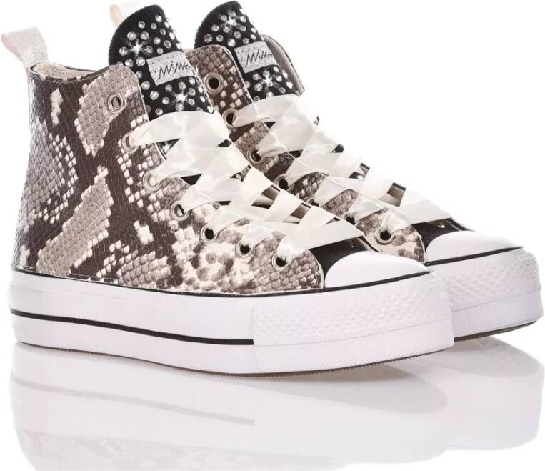 Converse Handgemaakte Beige Zwarte Sneakers Multicolor Dames