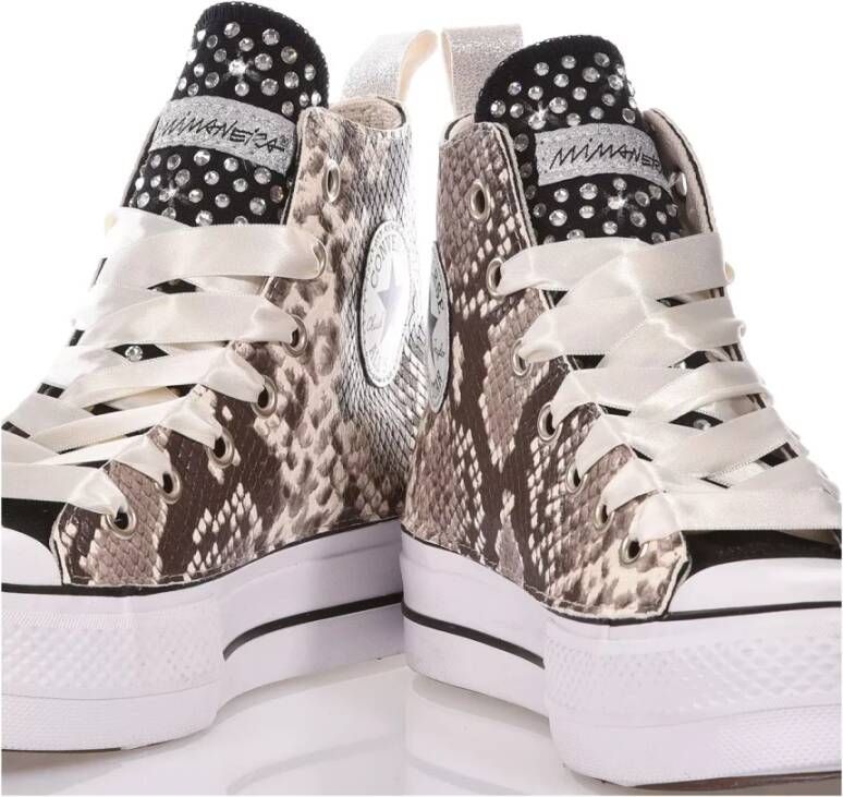 Converse Handgemaakte Beige Zwarte Sneakers Multicolor Dames