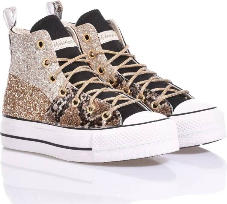 Converse Handgemaakte Champagne Gouden Sneakers Multicolor Dames