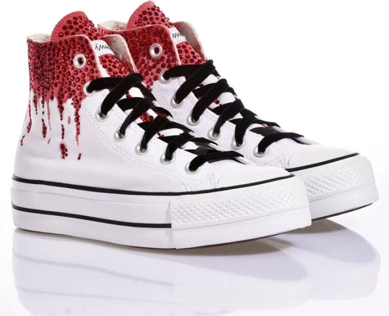 Converse Handgemaakte Damessneakers Wit Rood Multicolor Dames