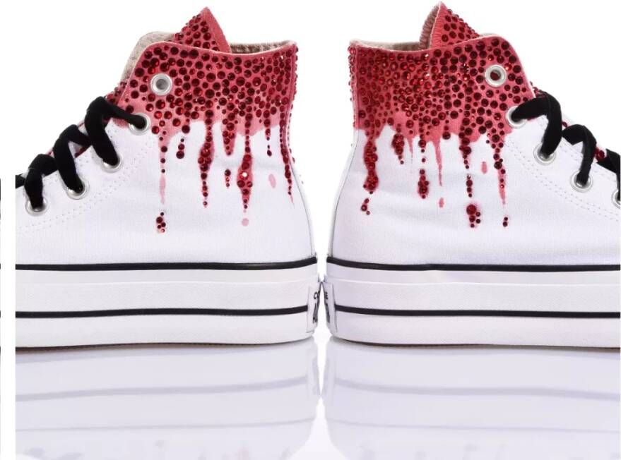 Converse Handgemaakte Damessneakers Wit Rood Multicolor Dames