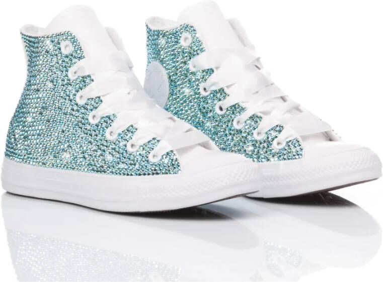 Converse Handgemaakte Lichtblauw Witte Sneakers Blue Dames