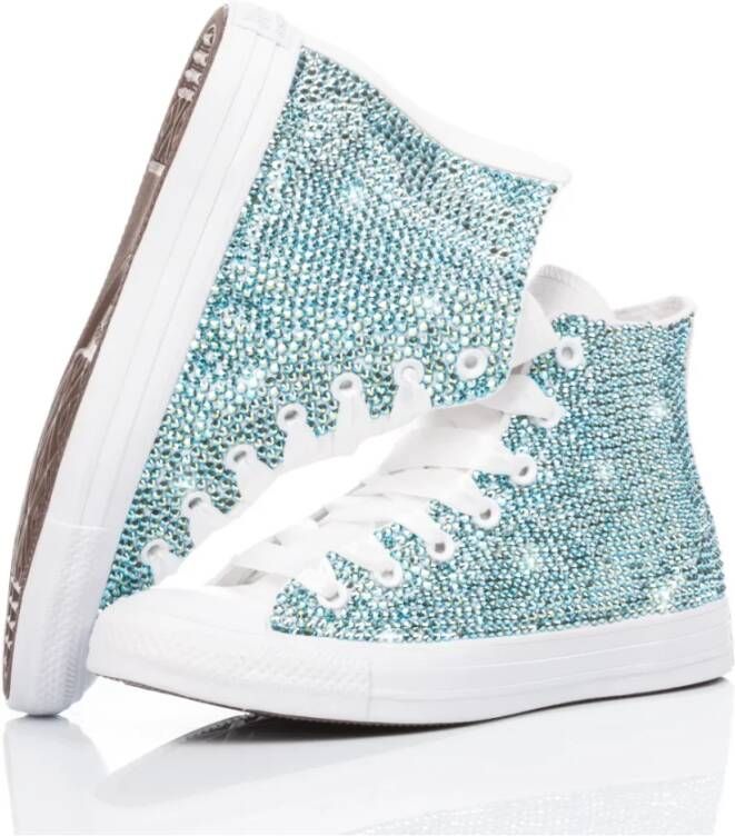 Converse Handgemaakte Lichtblauw Witte Sneakers Blue Dames