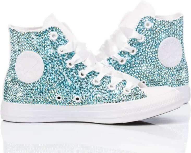 Converse Handgemaakte Lichtblauw Witte Sneakers Blue Dames