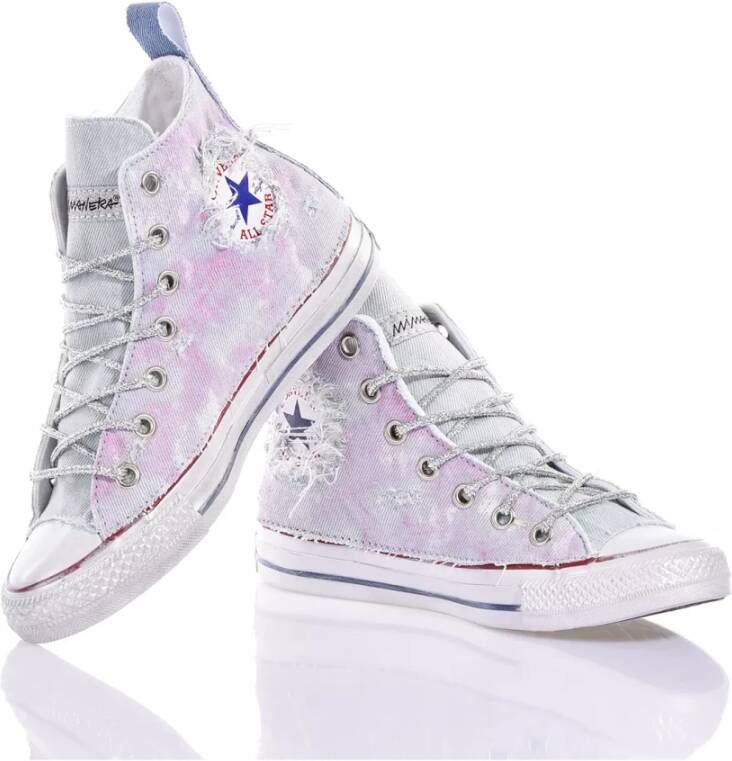 Converse Handgemaakte Zilver Roze Sneakers Multicolor Dames