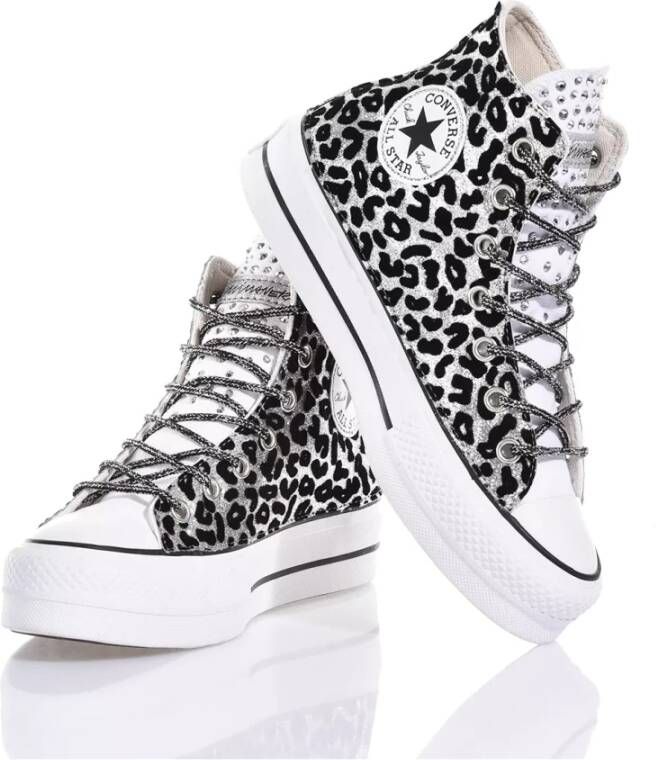 Converse Handgemaakte Zilveren Zwarte Sneakers Multicolor Dames