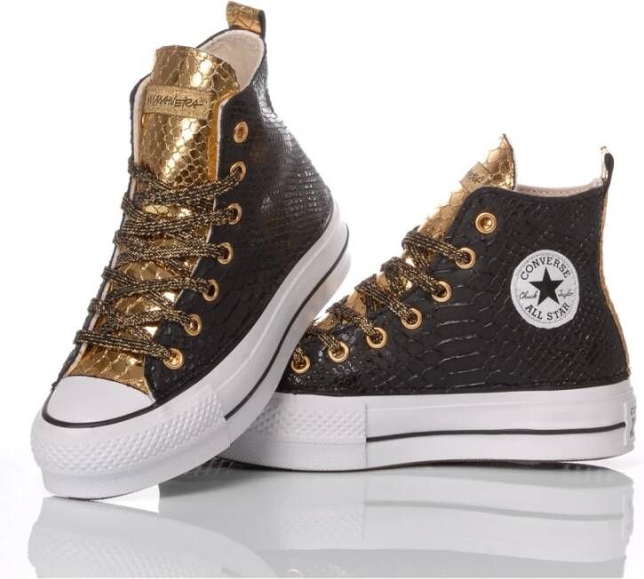 Converse Handgemaakte Zwarte Gouden Sneakers Black Dames