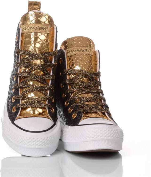 Converse Handgemaakte Zwarte Gouden Sneakers Black Dames