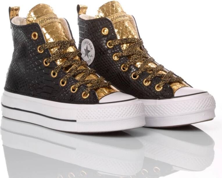 Converse Handgemaakte Zwarte Gouden Sneakers Black Dames