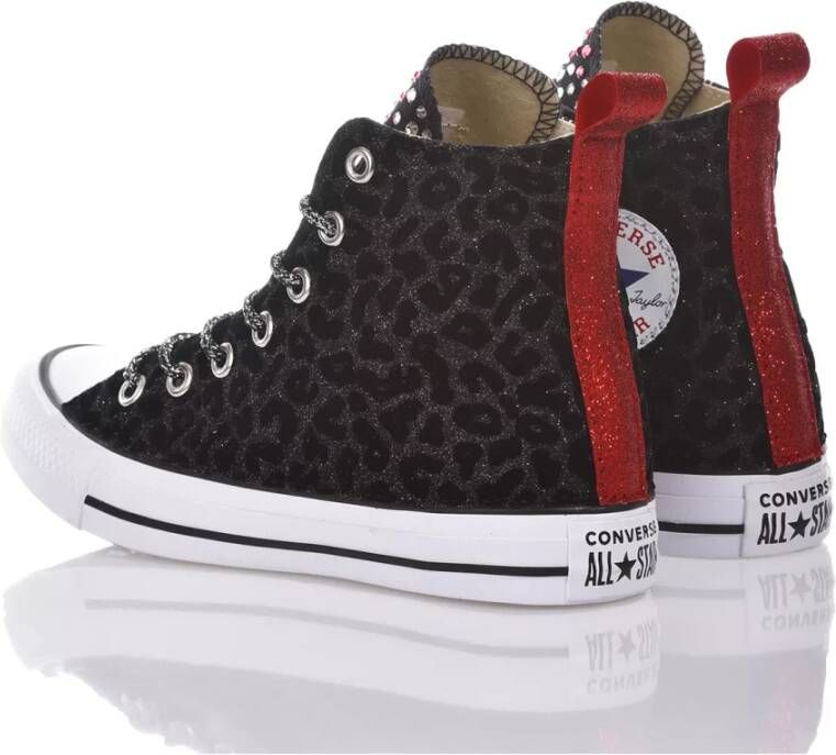 Converse Handgemaakte Zwarte Rode Sneakers Black Dames