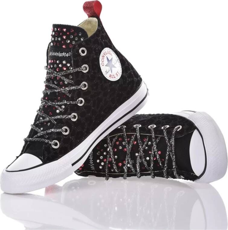 Converse Handgemaakte Zwarte Rode Sneakers Black Dames