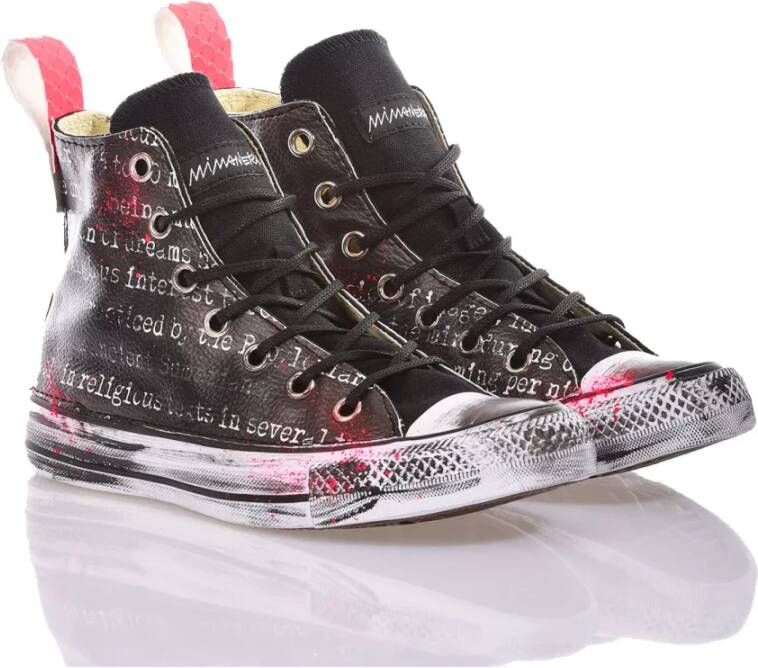 Converse Handgemaakte Zwarte Sneakers Aangepaste Schoenen Black Heren