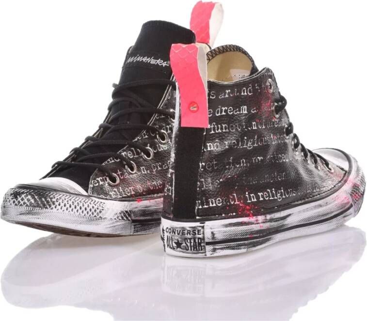 Converse Handgemaakte Zwarte Sneakers Aangepaste Schoenen Black Heren