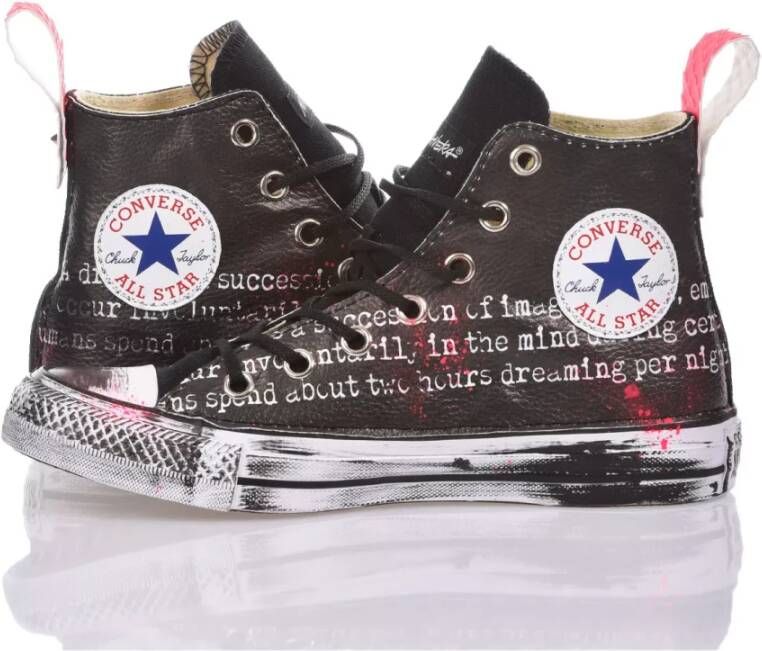 Converse Handgemaakte Zwarte Sneakers Aangepaste Schoenen Black Heren