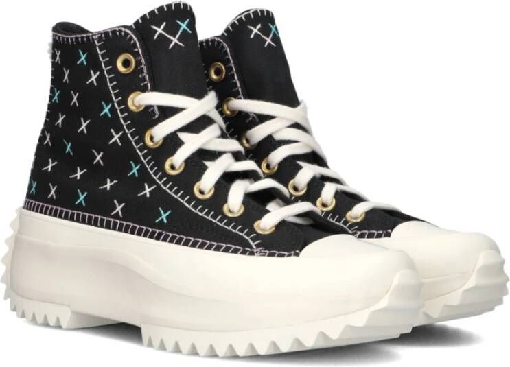 Converse Hoge Platform Sneakers Met Stiksels Black Dames