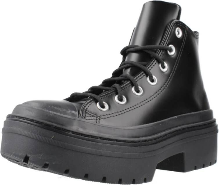 Converse Lugged Heel Lace-up Boots Black Dames