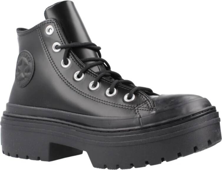 Converse Lugged Heel Lace-up Boots Black Dames