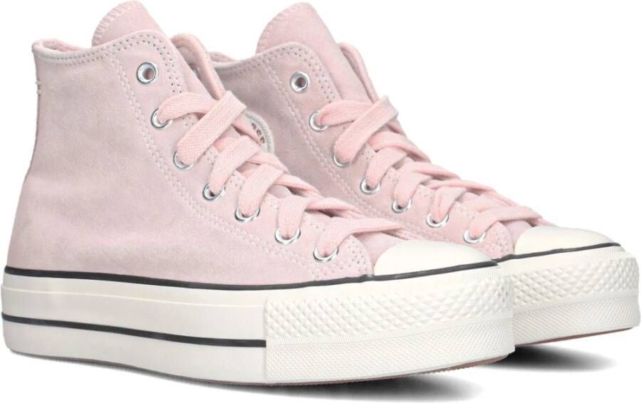 Converse Roze Suède Hoge Top Lift Platform Sneakers Pink Dames