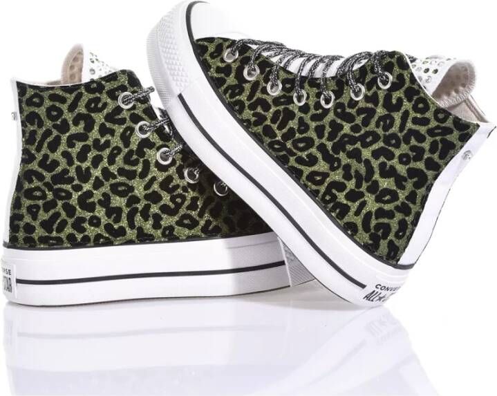 Converse Handgemaakte Zwarte Groene Sneakers Multicolor Dames