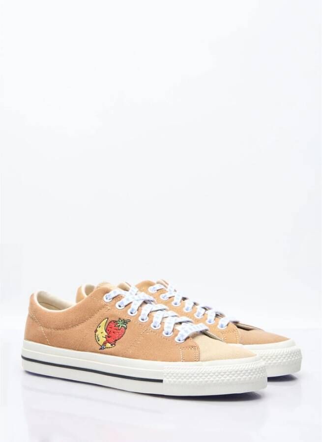 Converse Ster Canvas Sneakers met Logo Prints Brown Heren