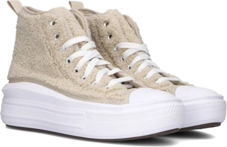 Converse Teddy High Top Platform Sneakers Beige Dames