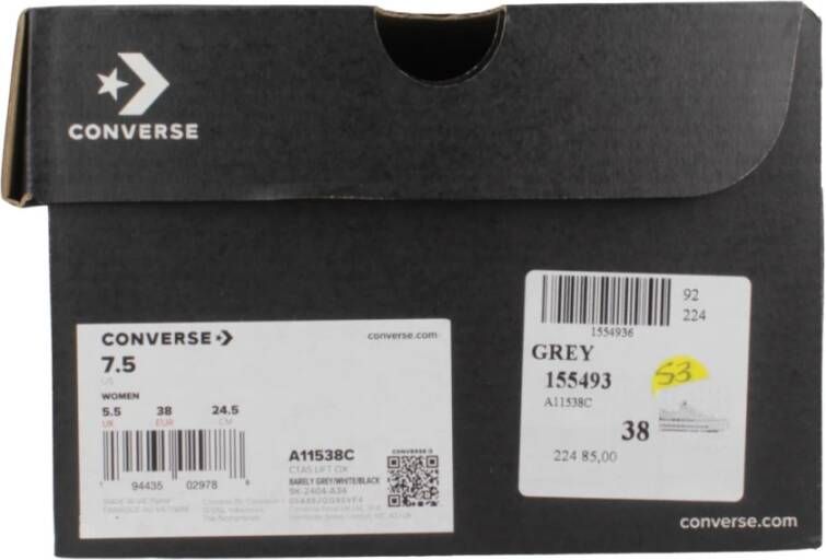 Converse Verhoogde Chuck Taylor Sneakers Gray Dames