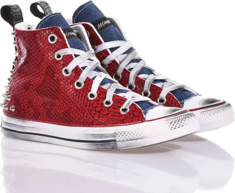 Converse Zwart Rood Sneakers Ambachtelijke Stijl Red Heren