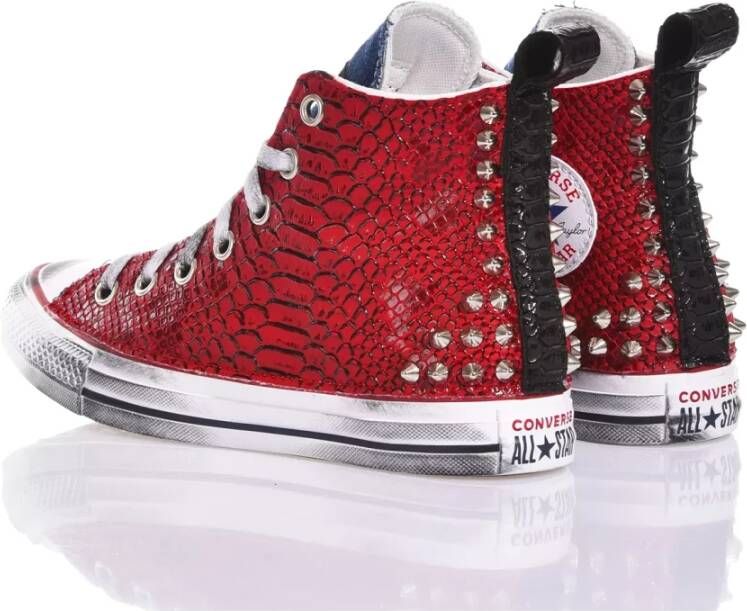 Converse Zwart Rood Sneakers Ambachtelijke Stijl Red Heren