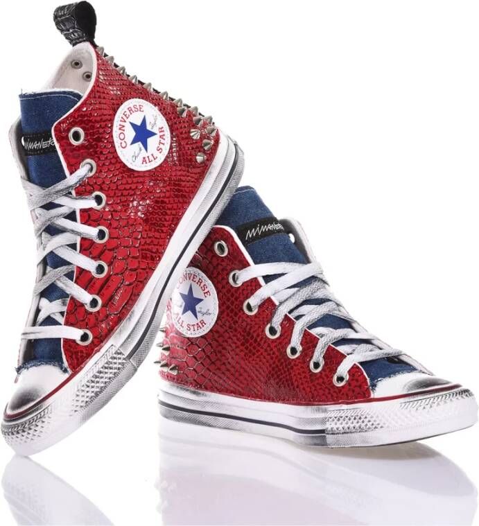 Converse Zwart Rood Sneakers Ambachtelijke Stijl Red Heren