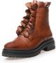 Copenhagen Shoes Cognac leren laars met gouden rits Brown Dames - Thumbnail 3