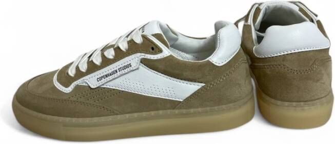 Copenhagen Shoes Leren Mix Dames Sneaker Sand Wit Green Dames