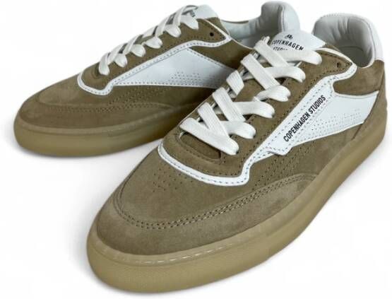 Copenhagen Shoes Leren Mix Dames Sneaker Sand Wit Green Dames