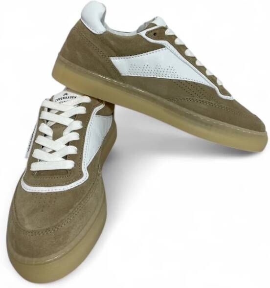 Copenhagen Shoes Leren Mix Dames Sneaker Sand Wit Green Dames