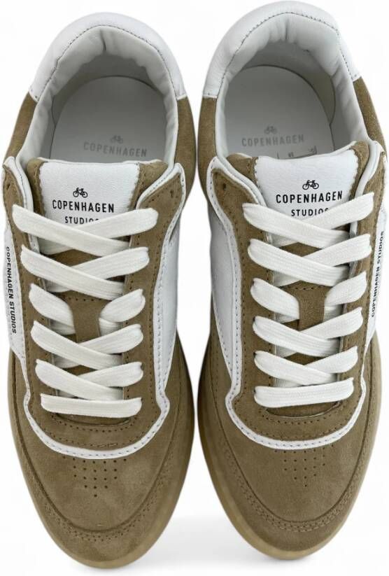 Copenhagen Shoes Leren Mix Dames Sneaker Sand Wit Green Dames